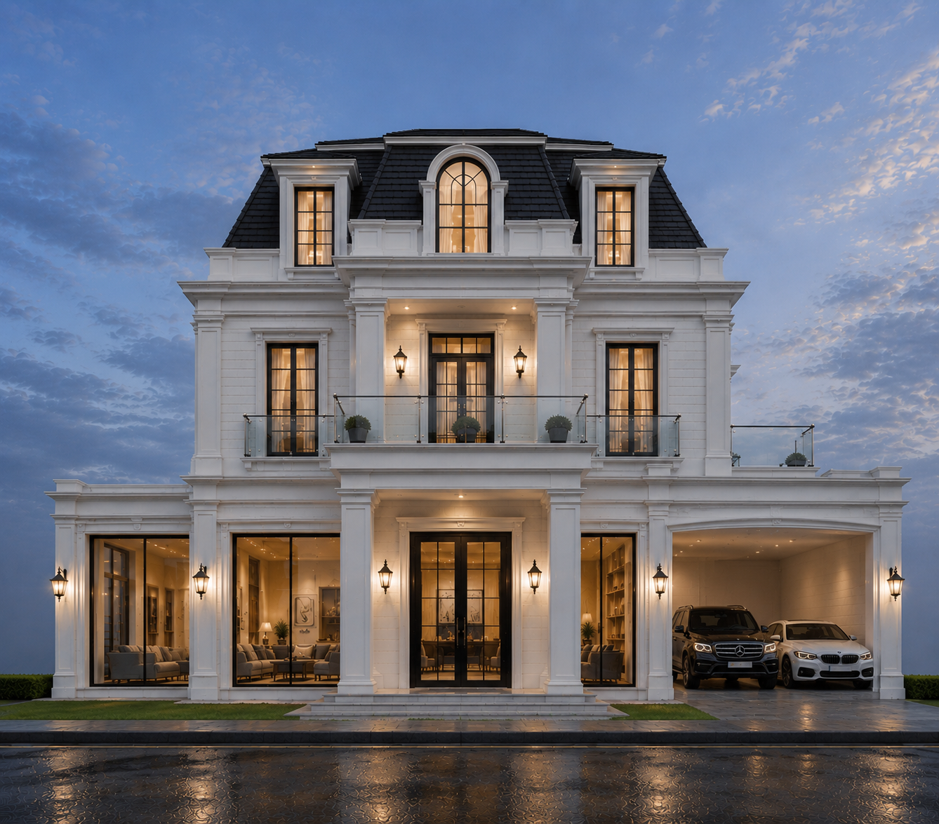 Desain rumah american classic mewah