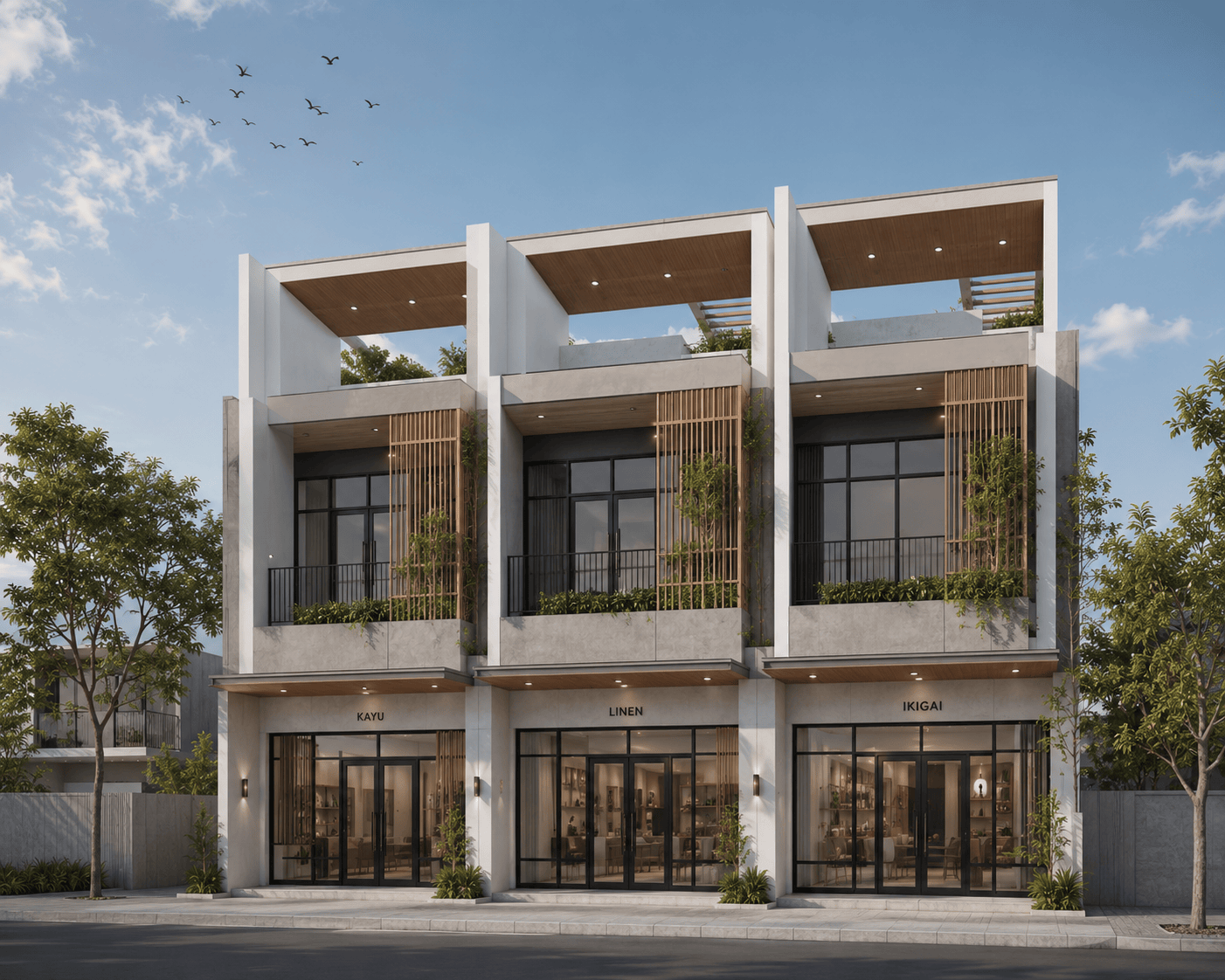 Desain Ruko Modern Minimalis Makassar - Go Arsitek