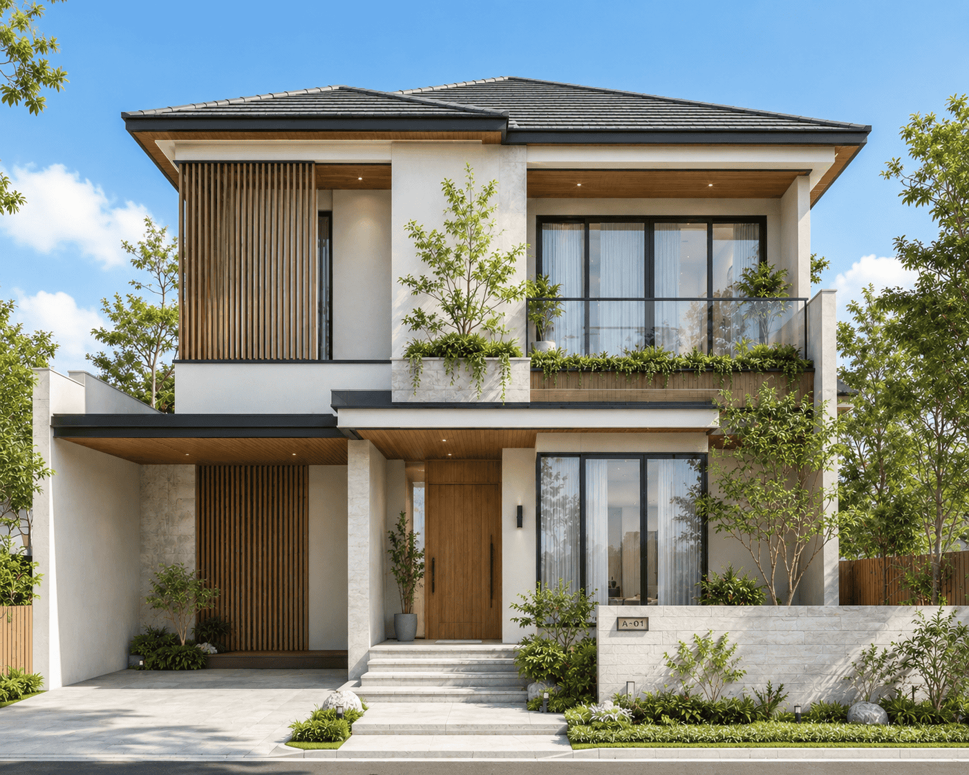 Desain Rumah Tropis Kontemporer Bengkulu - Go Arsitek