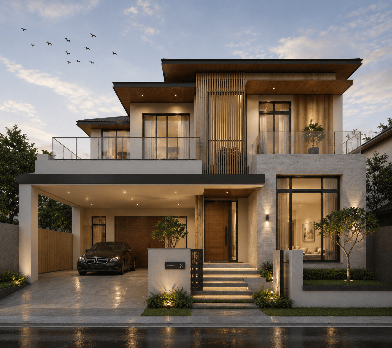 Desain rumah japandi natural zen