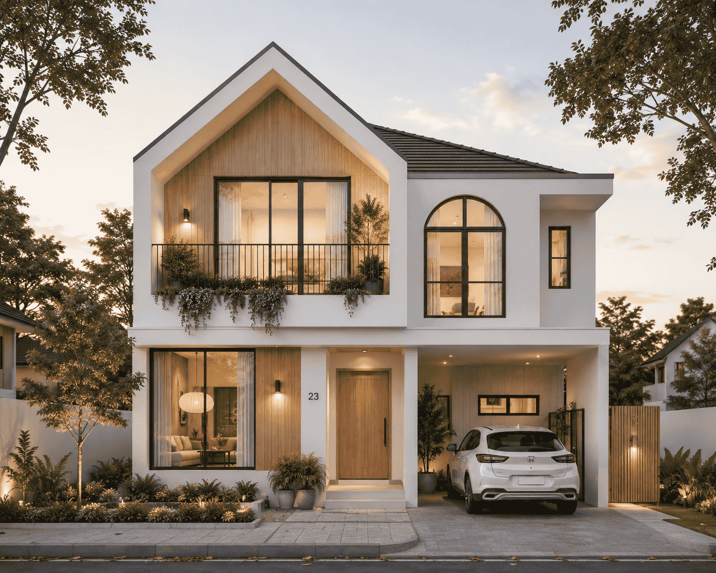 Desain rumah modern minimalis oleh Go Arsitek