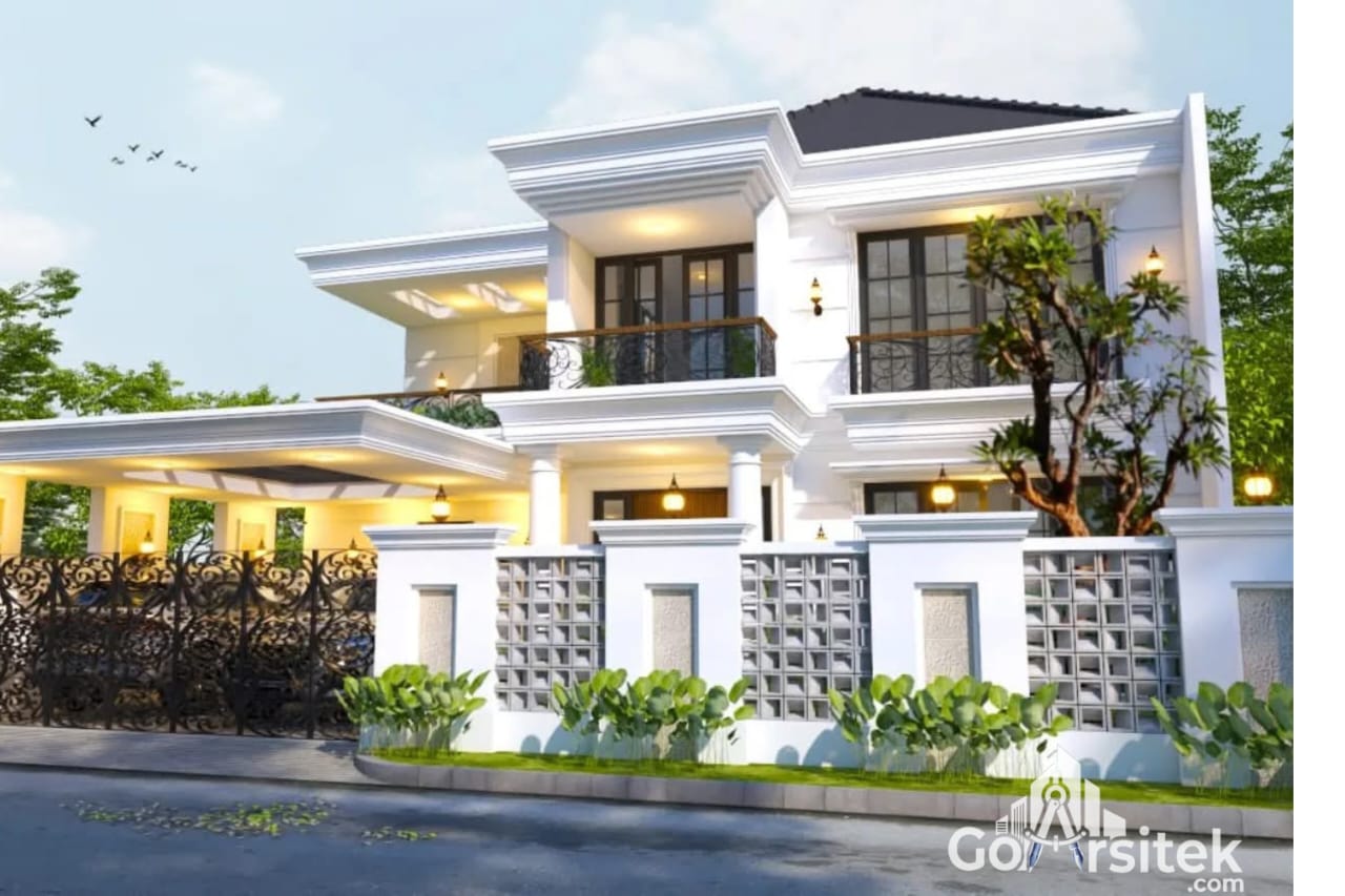Desain rumah modern minimalis 2 lantai elegan karya arsitek profesional